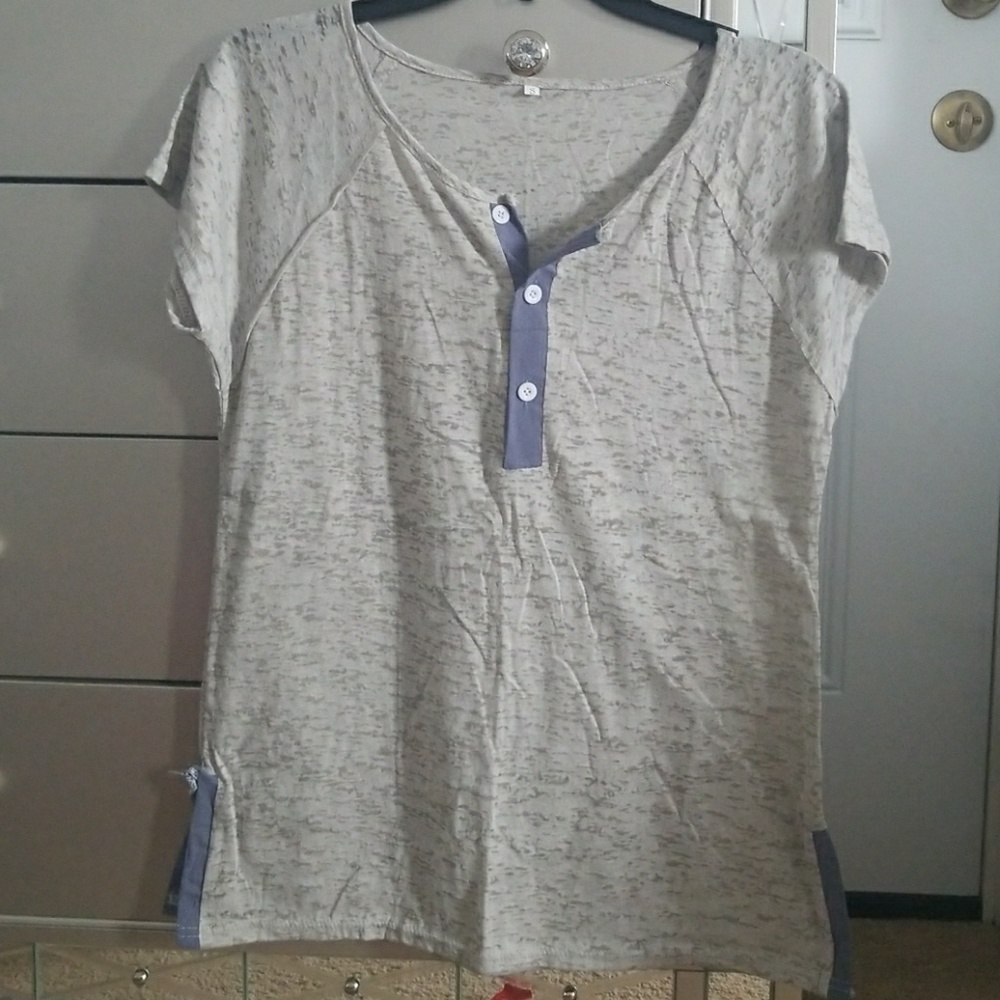 Grey button up shirt